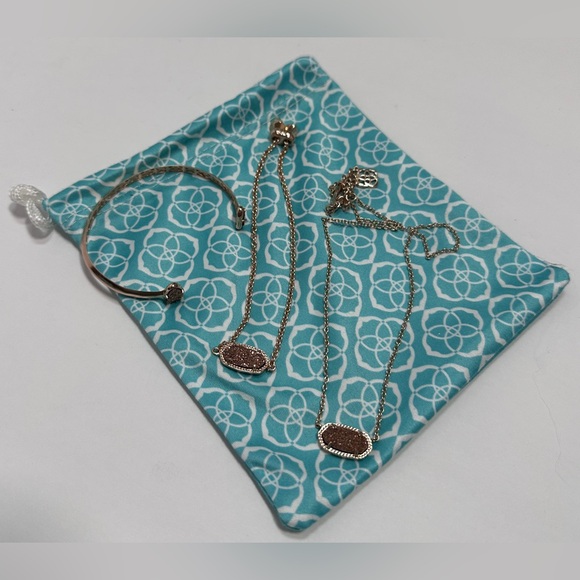 Kendra Scott Rose Gold necklace, bracelet, and cuff set - Picture 1 of 12